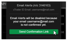 ctrader email alerts