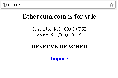 ethereum.com reserve 10 millions