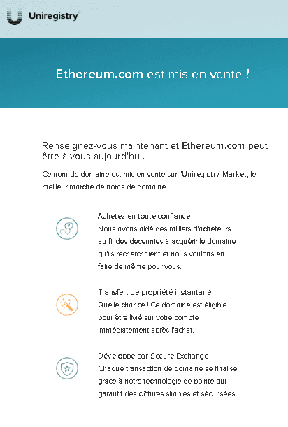 ethereum.com uniregistry